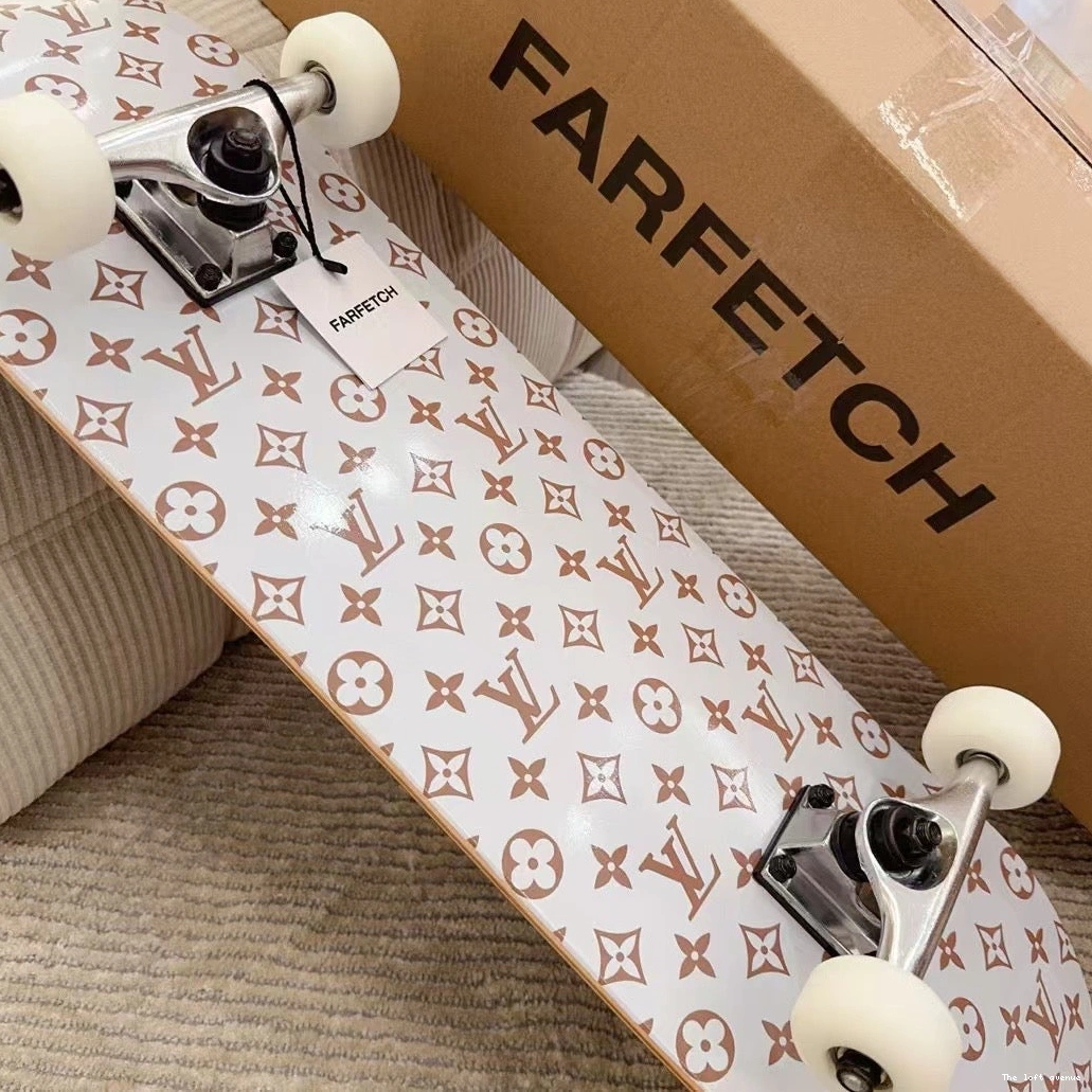 CUSTOM BROWN SKATEBOARD LV MONOGRAM 0813